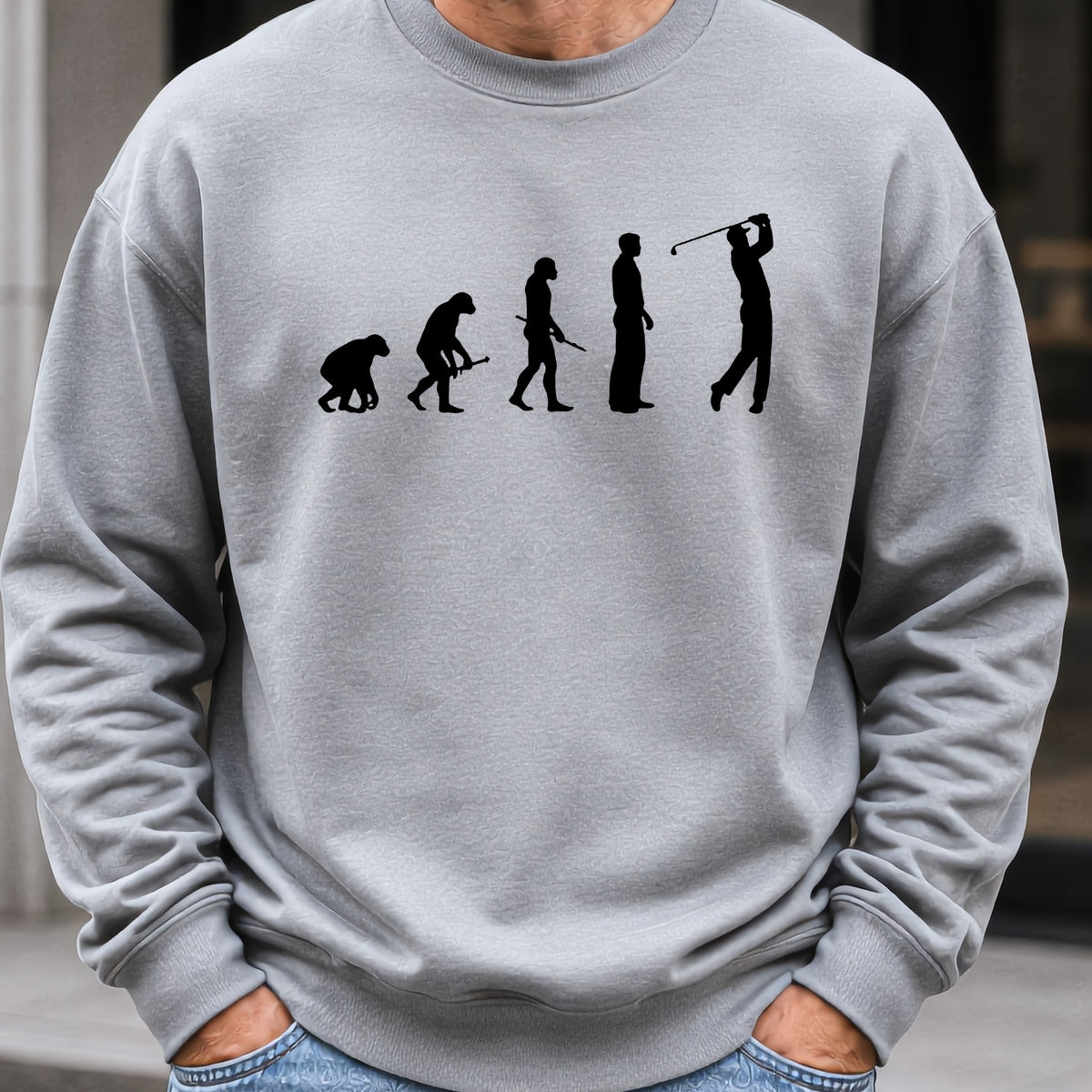 Golfer Evolution Sweatshirt worn, Sport Grey