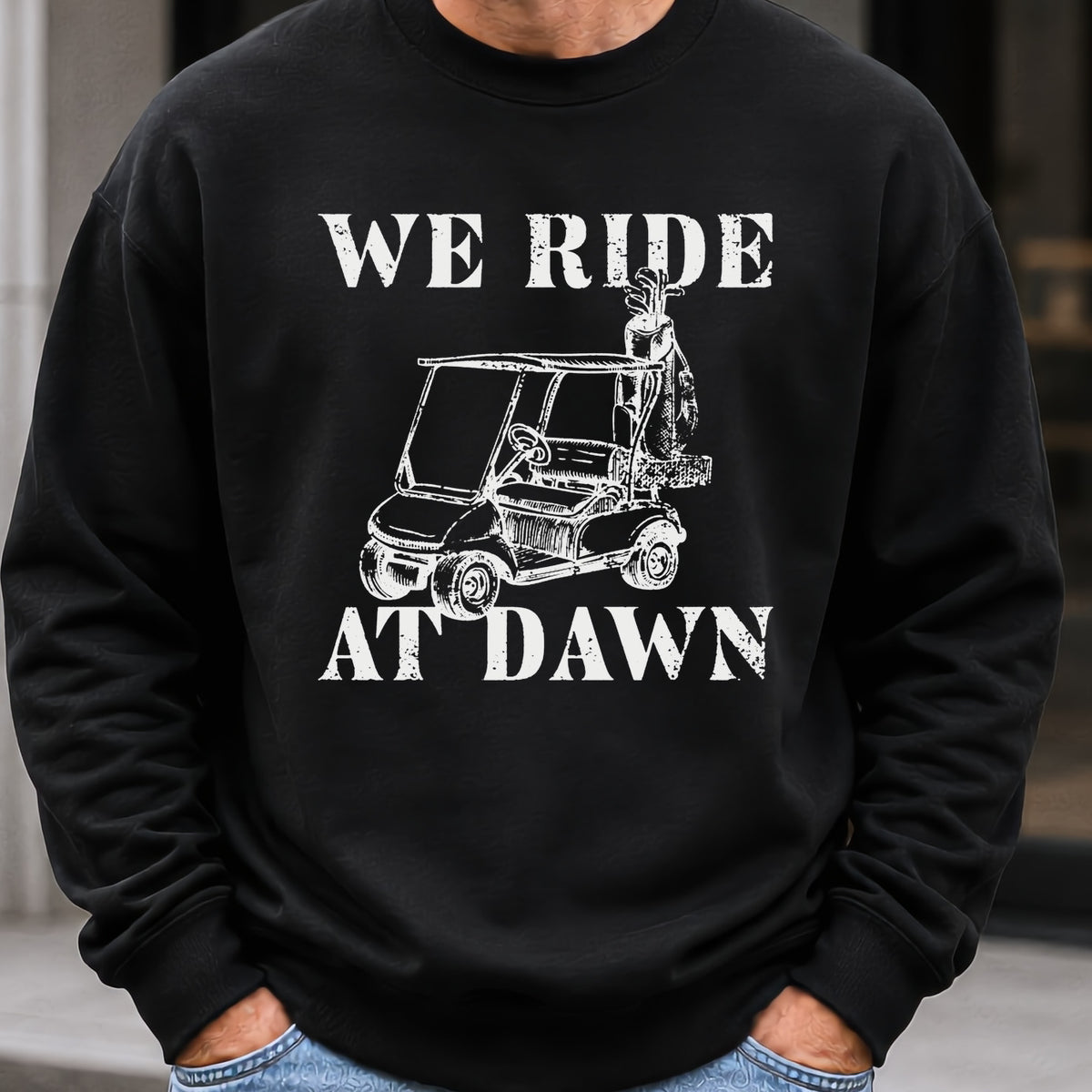 We Ride At Dawn Cart Sweatshirt worn, Black
