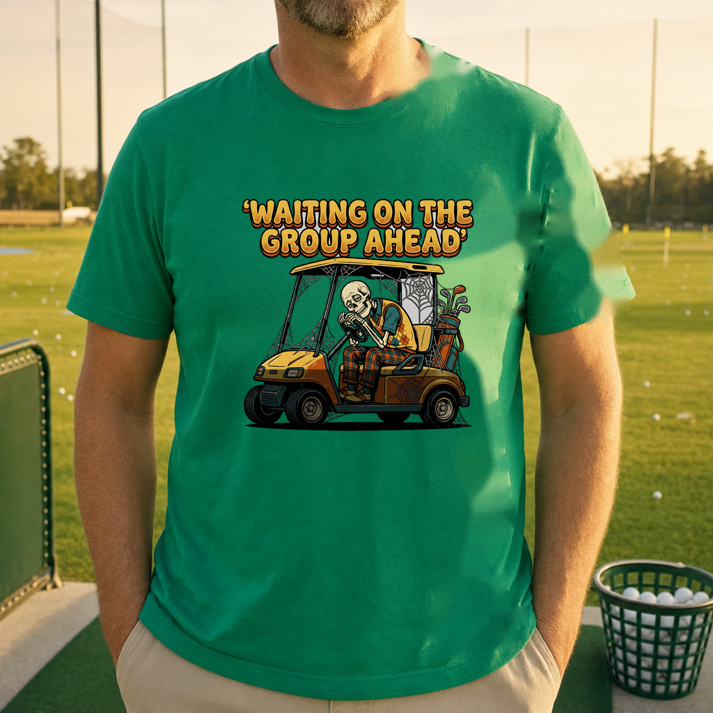 Waiting... Tee worn on the golf course, Irish Green