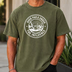 Over Par & Under The Influence Premium Tee worn, Moss