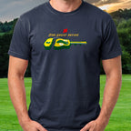 The Great Divide Tee worn on the golf course, Navy