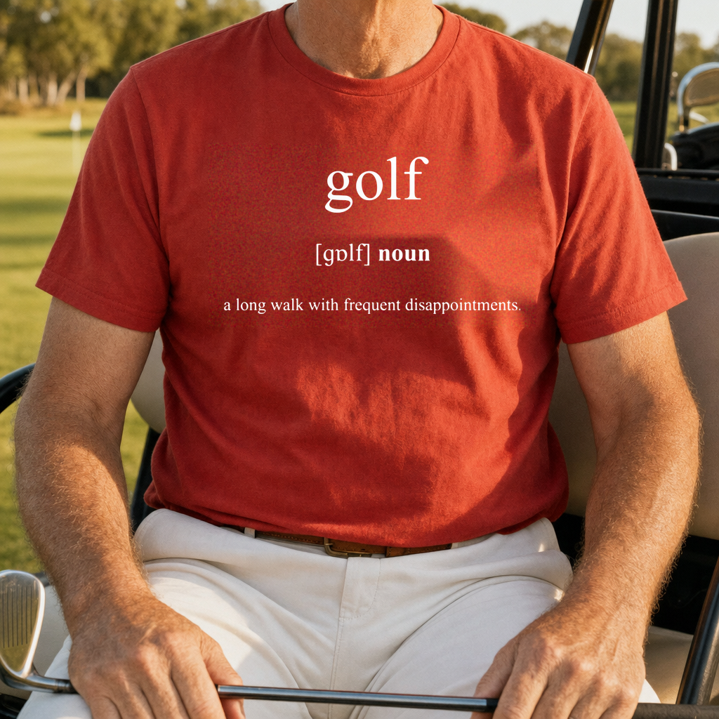 Golf Definition Tee worn on the golf course, Red