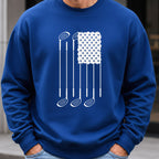 USA Flag Clubs & Stars Sweatshirt worn, Royal