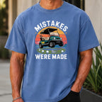 Mistakes Were Made Premium Tee worn, Mystic Blue