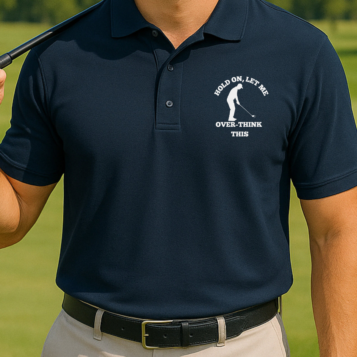 Overthinking Polo worn on the golf course, Navy