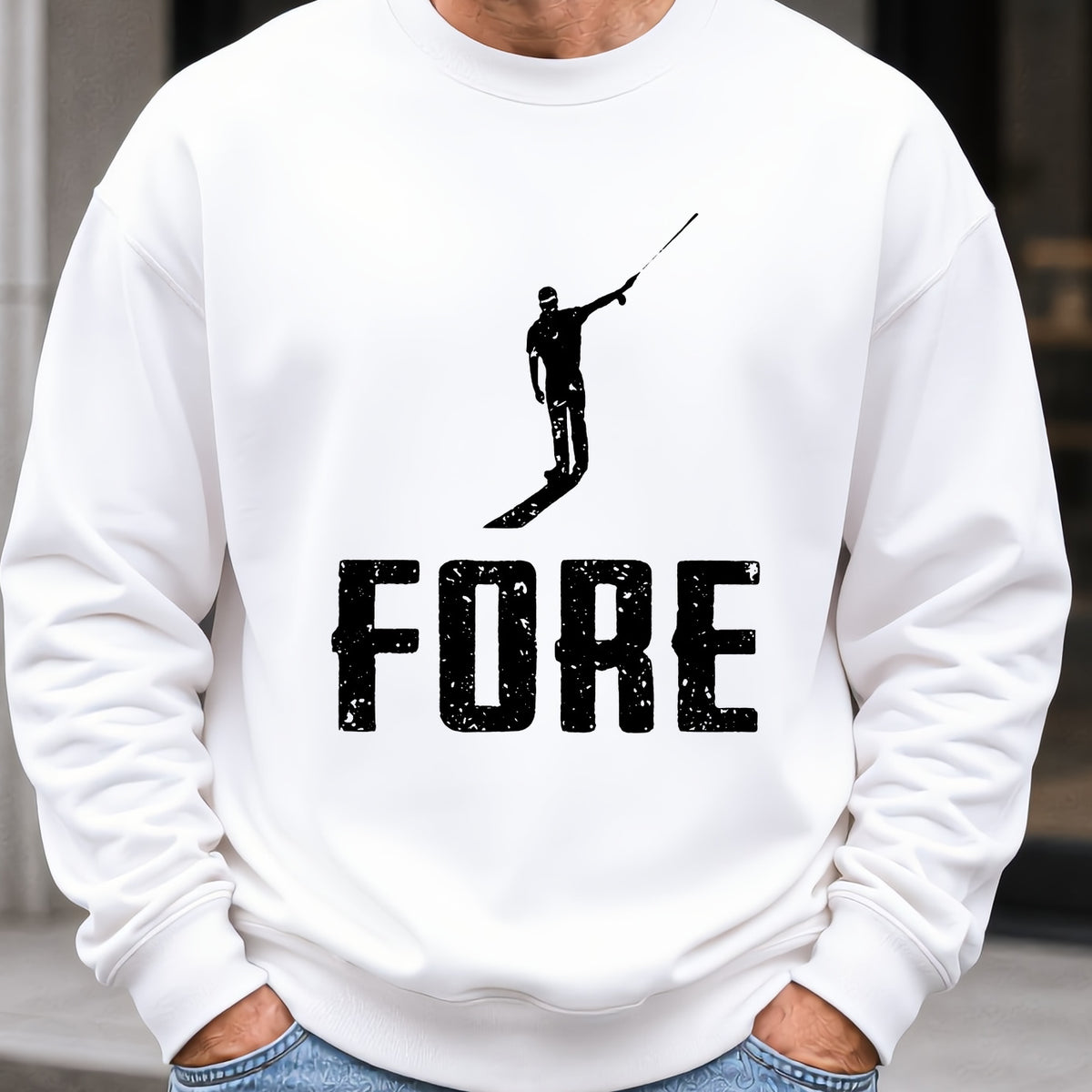 FORE! Sweatshirt worn, White