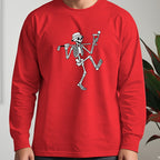 Martini Skeleton Strut Long Sleeve Tee worn, Red