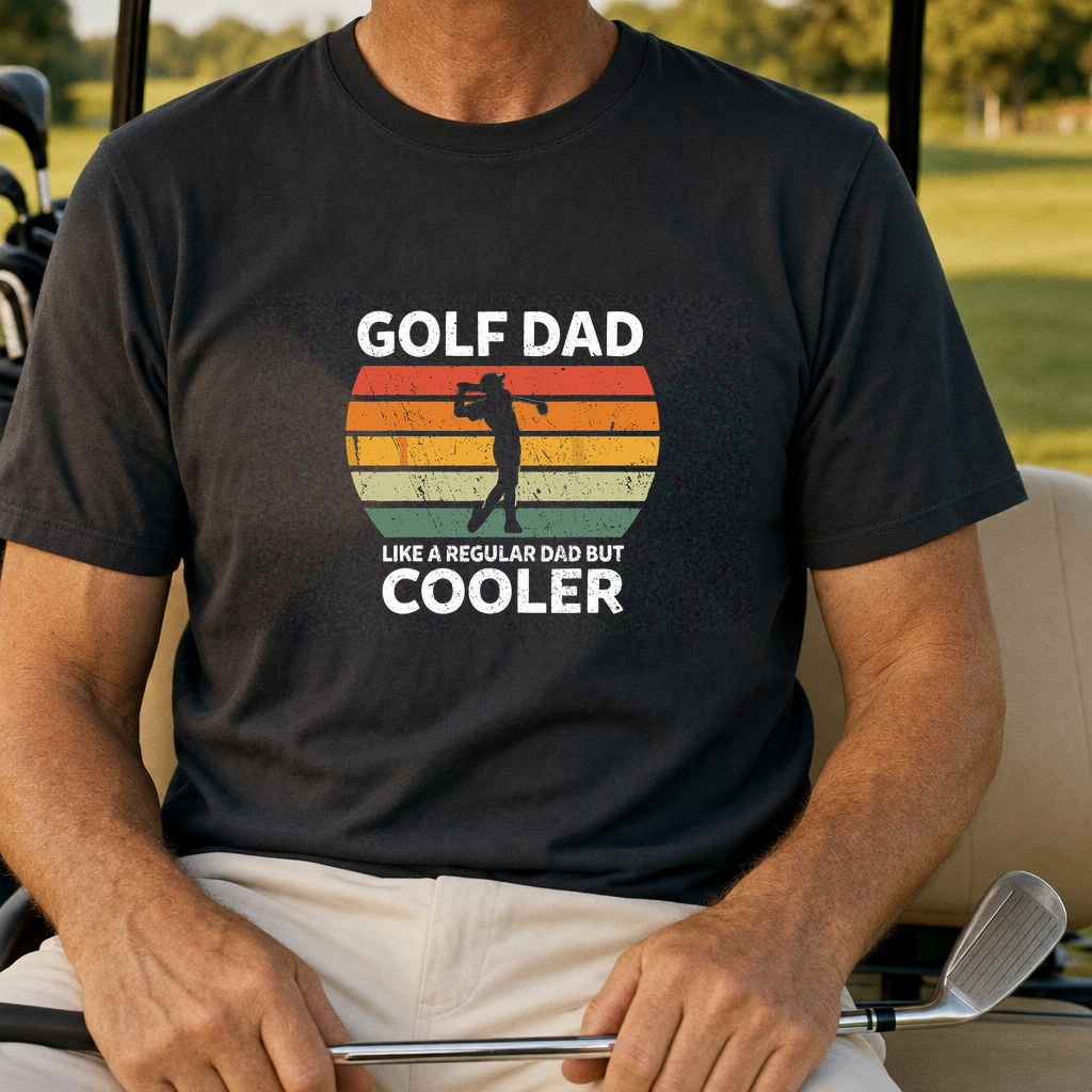 Golf Dad Tee worn on the golf course, Black