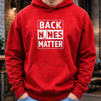 Back Nines Matter Hoodie worn, Red