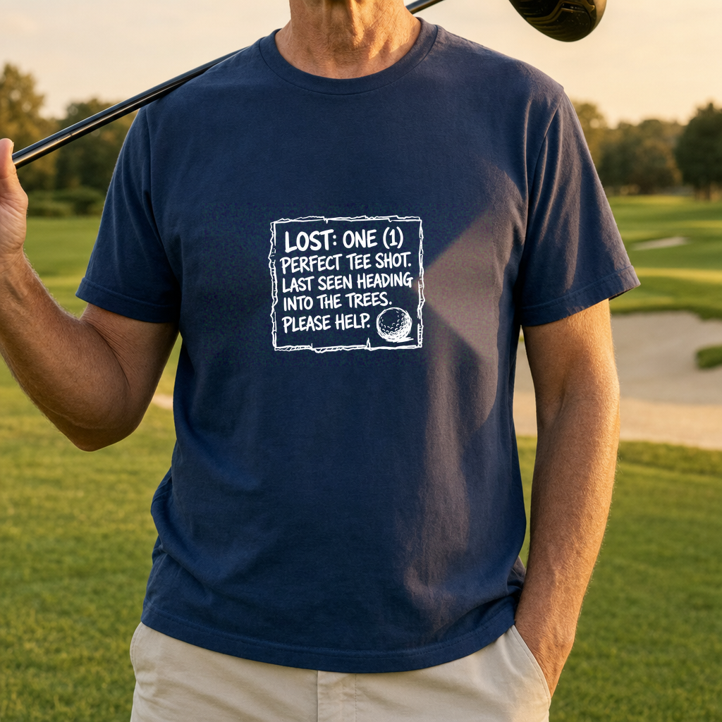 Lost: 1 Perfect Tee Shot Tee worn on the golf course, Navy