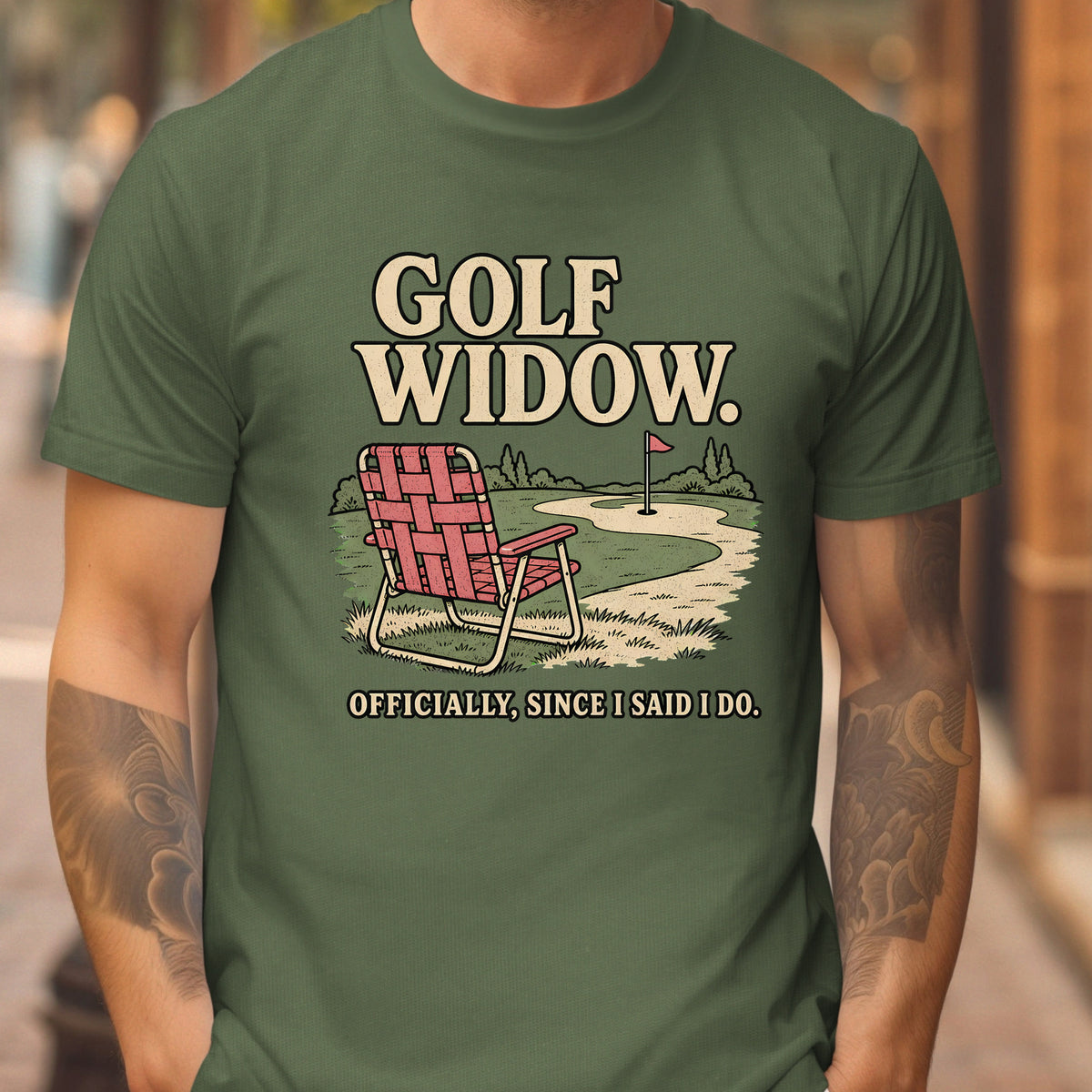 Golf Widow, Officially Tee worn, Military Green