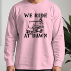 We Ride At Dawn Cart Long Sleeve Tee worn, Light Pink