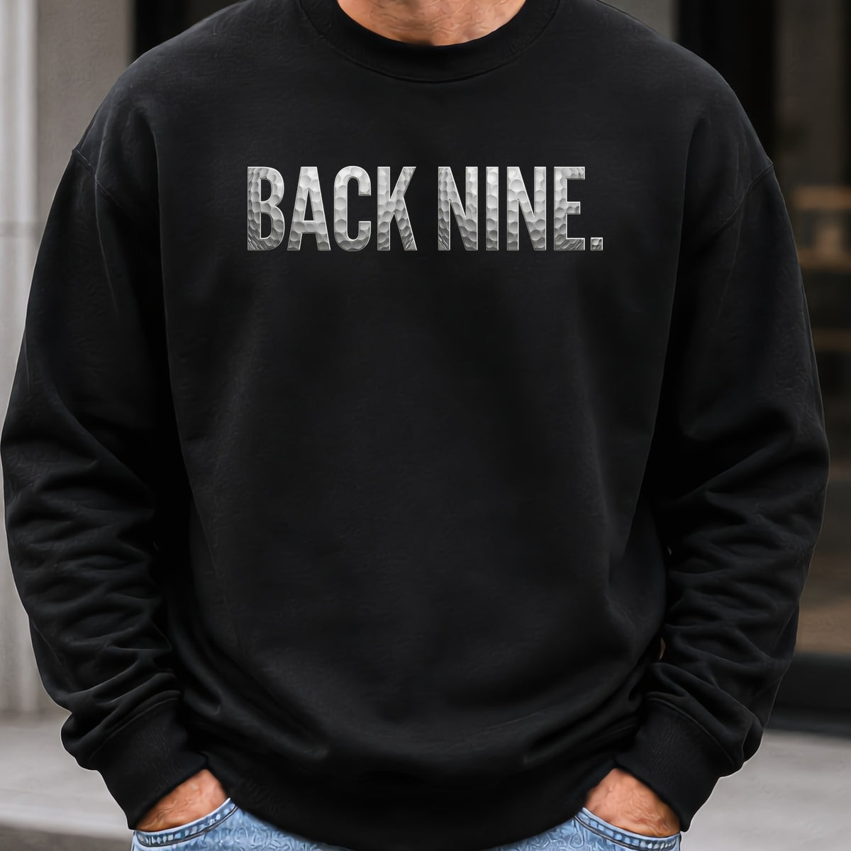 Back Nine Dimples Sweatshirt worn, Black
