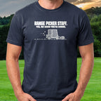 Range Picker Staff Tee worn on the golf course, Navy