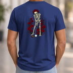 Eternal Drive Back Print Tee worn, Navy