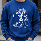 Skeleton Golfing! Sweatshirt worn, Royal