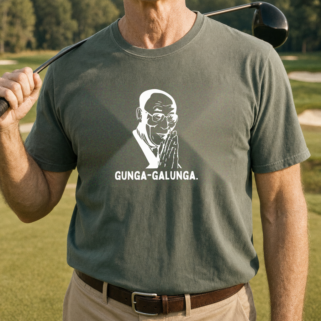 His Holiness Tee worn on the golf course, Military Green