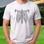 Golf Rib Cage Tee worn on the golf course, White