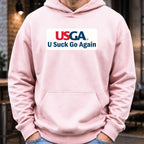 U Suck Go Again Hoodie worn, Light Pink