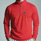 Fore Father Quarter Zip worn, Red