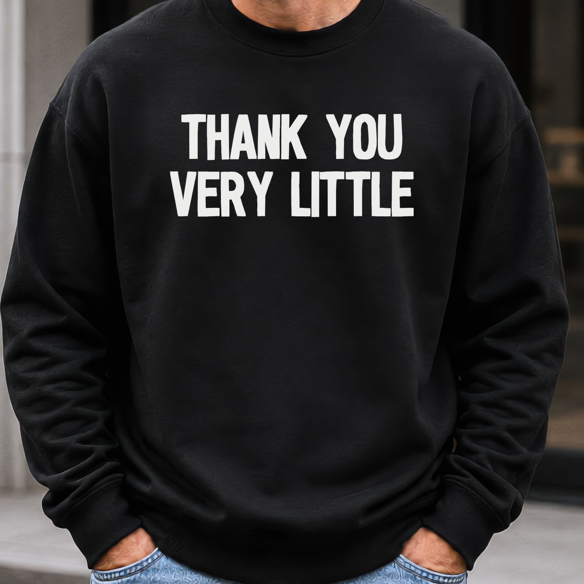 Thank You Very Little Sweatshirt worn, Black