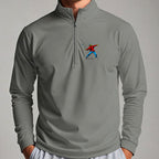 Club Thrower Pop Art Quarter Zip worn, Sport Grey