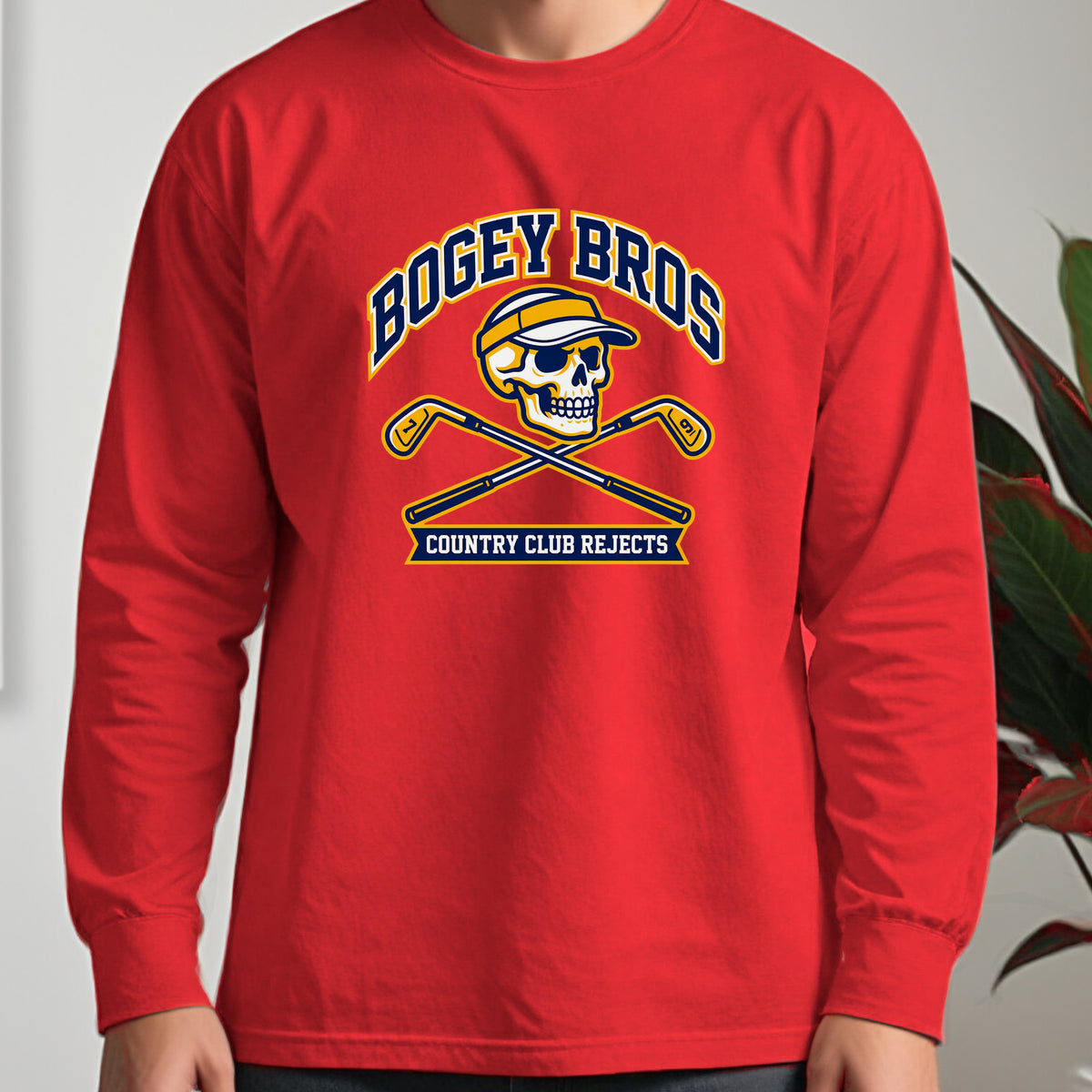 Bogey Bros Long Sleeve Tee worn, Red