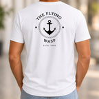 The Flying Wasp Back Print Tee worn, White