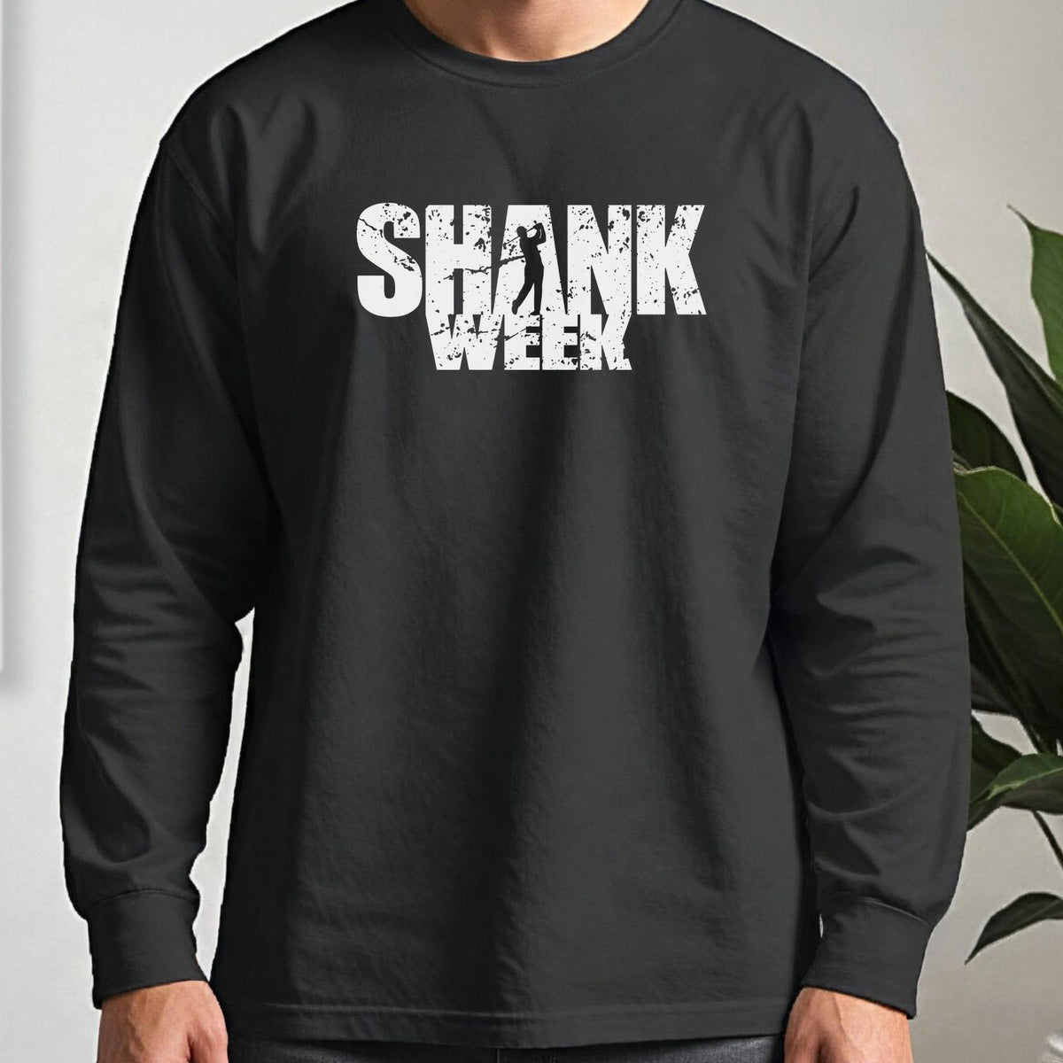 Shank Week Long Sleeve Tee worn, Black