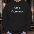 Par 3 Champion Hoodie worn, Black