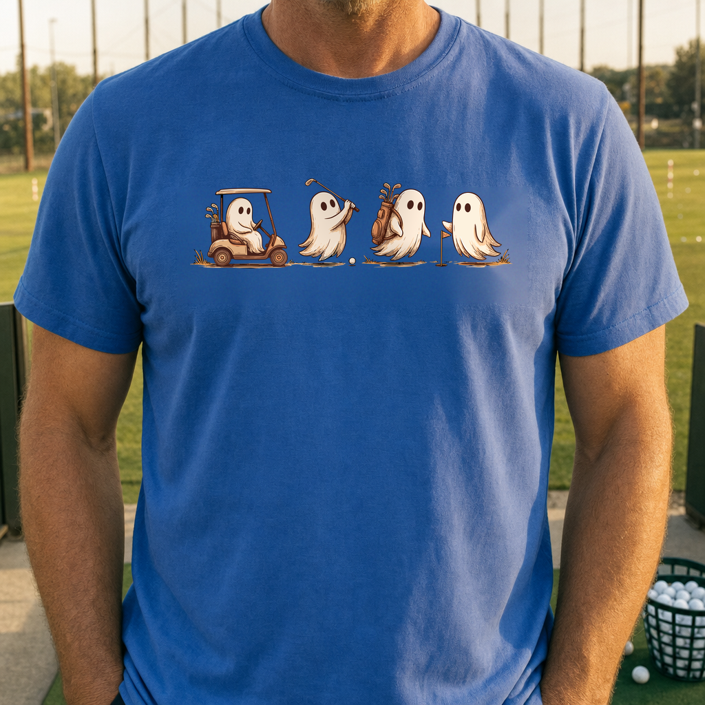 Permanent Tee Time Tee worn on the golf course, Royal