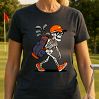 Dead Man Walking 18 Tee worn on the golf course, Black