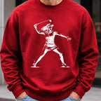Angry Female Golfer Sweatshirt worn, Red