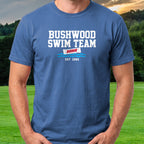 Bushwood Swim Team Tee worn on the golf course, Royal