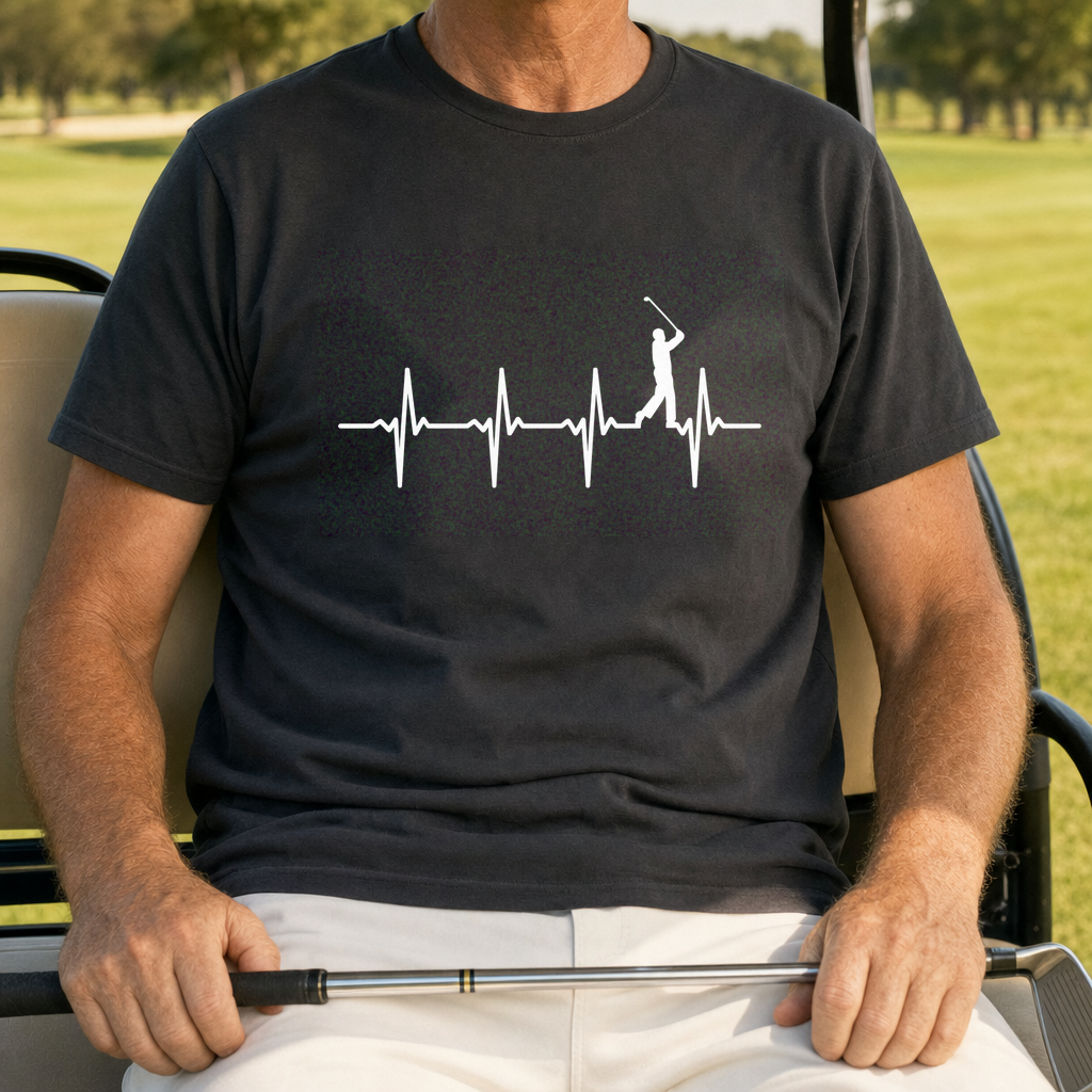 Golf Heartbeat Swing Tee worn on the golf course, Black