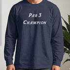 Par 3 Champion Long Sleeve Tee worn, Navy