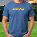 Good Lie Tee worn on the golf course, Royal
