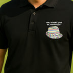 Looks Good On You Though Performance Polo worn on the golf course, Black