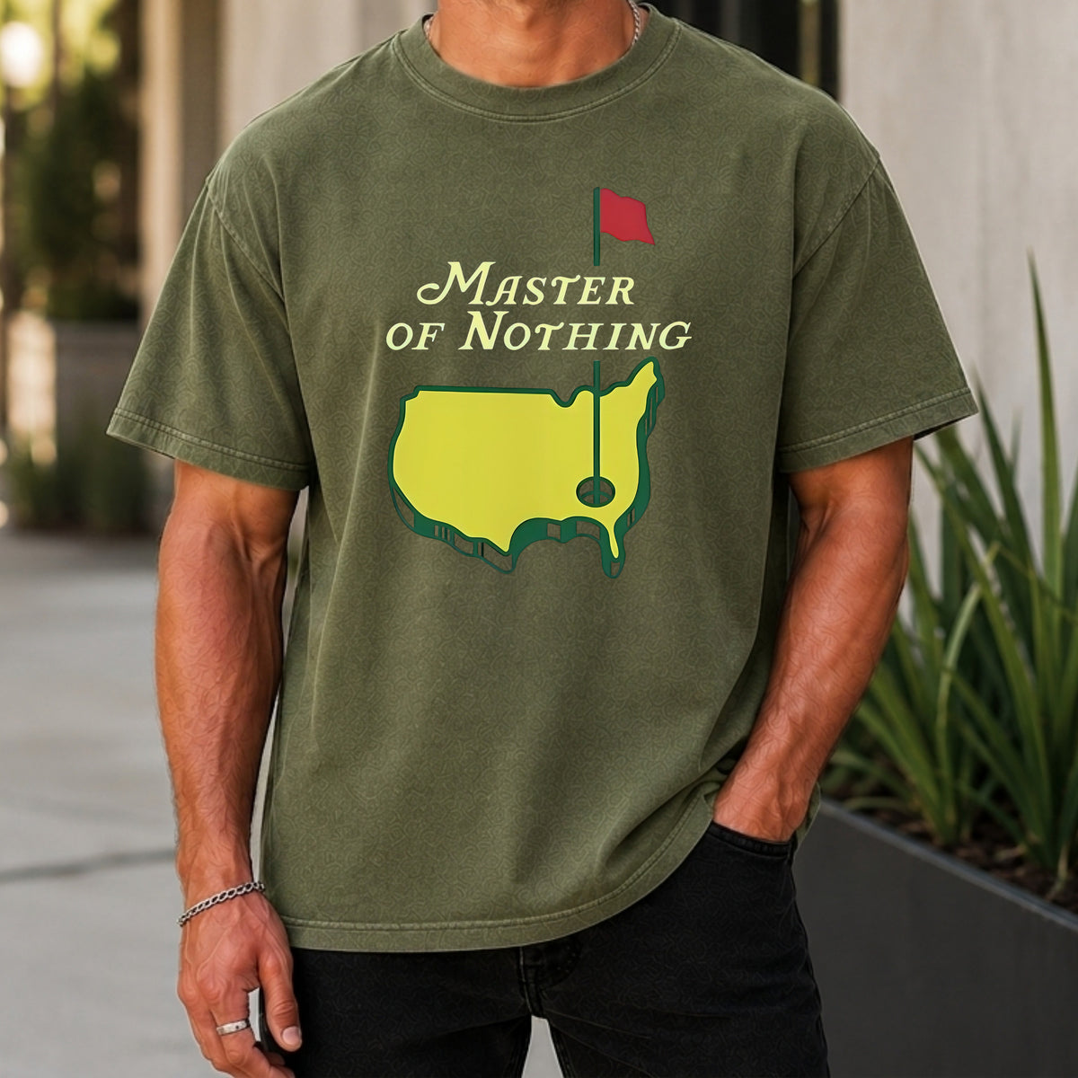 Master Of Nothing Premium Tee worn, Moss