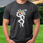 Reggae Swing Tee worn on the golf course, Black