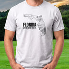 Florida Let The Gator Have It Tee worn on the golf course, White