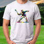 Club Thrower Graffiti Tee worn on the golf course, White