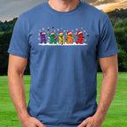 Golf Swing Bears Christmas Tee worn on the golf course, Royal