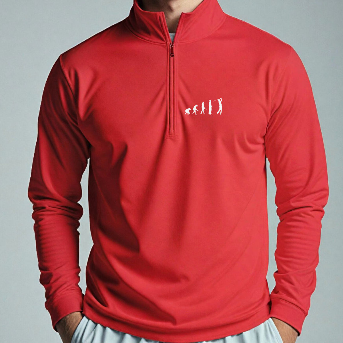Golfer Evolution Quarter Zip worn, Red
