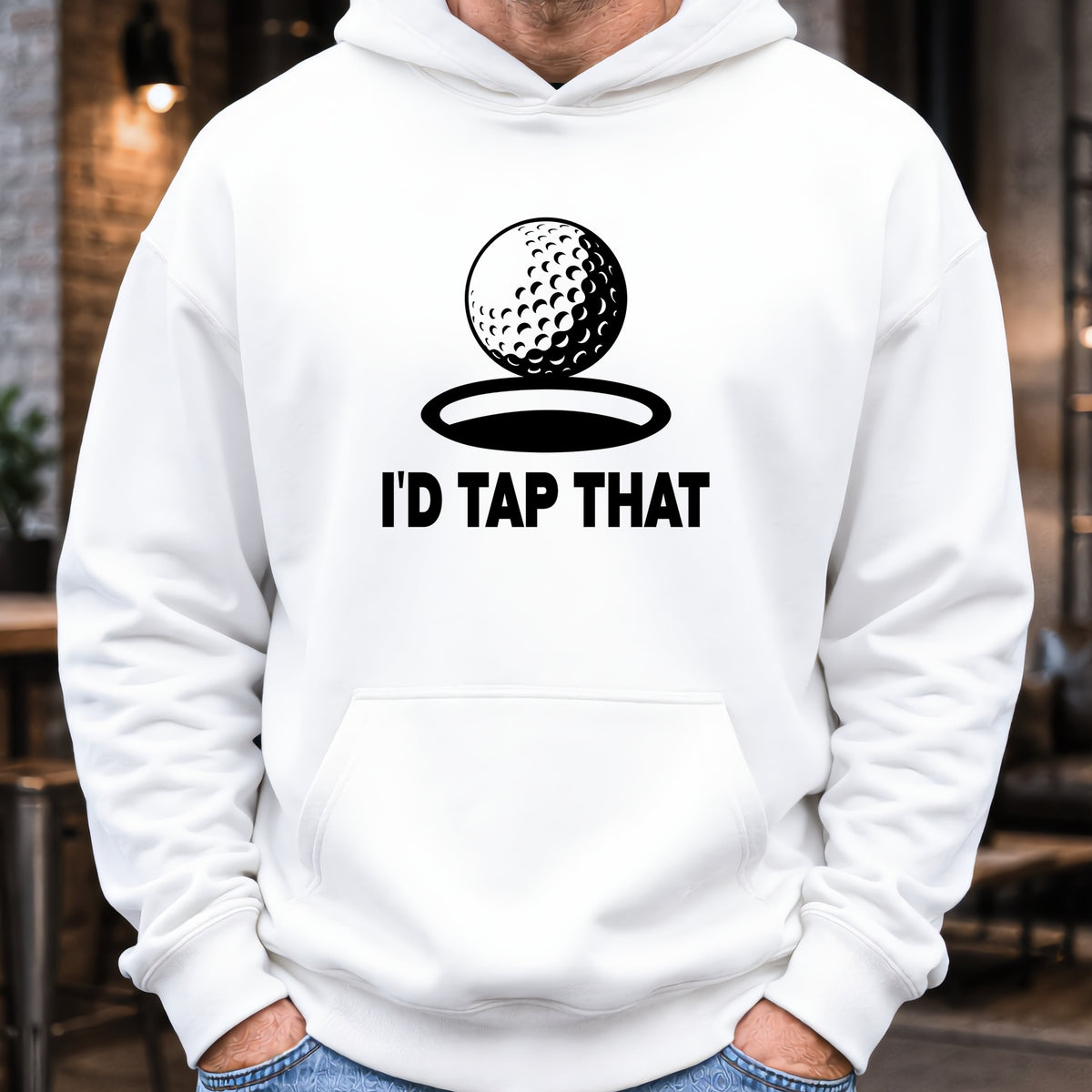 I'd Tap That Hoodie worn, White