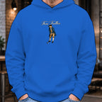Fore Father Hoodie worn, Royal