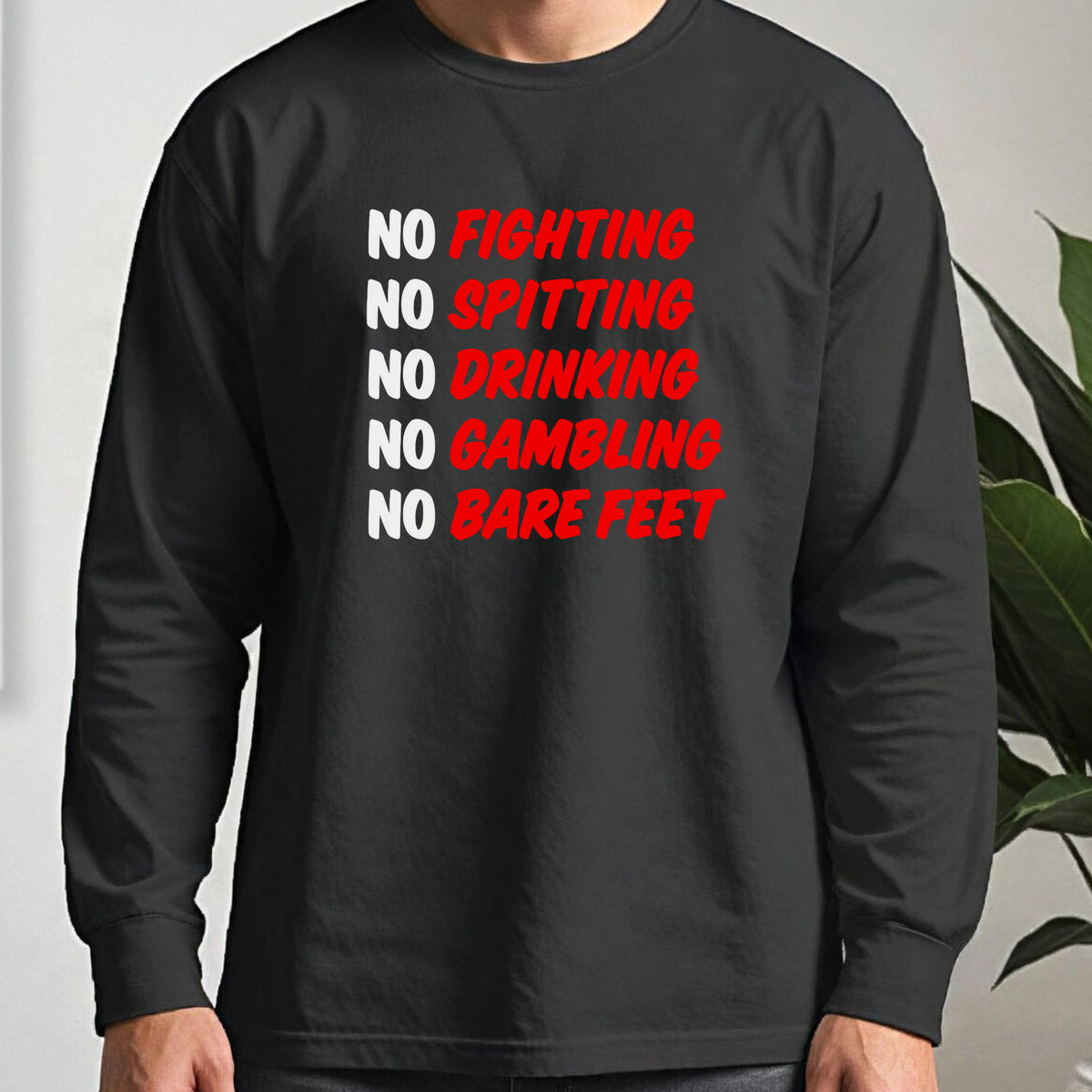 Caddyshack Rules Long Sleeve Tee worn, Black