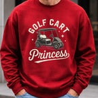 Golf Cart Princess Sweatshirt worn, Red