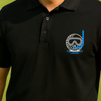 Scuba Ball Performance Polo worn on the golf course, Black
