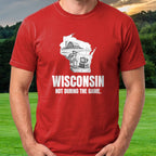 Wisconsin Not During The Game Tee worn on the golf course, Red